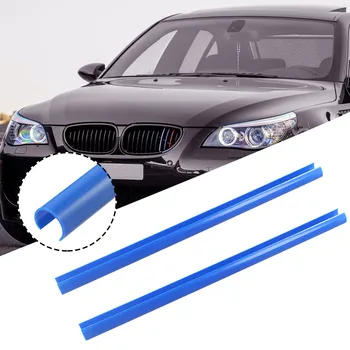 Качественные Удобные Прочные Практичные Планки для отделки решетки радиатора 2шт ABS Ярко-синий Декор для передней решетки BMW E60 Изображение 2