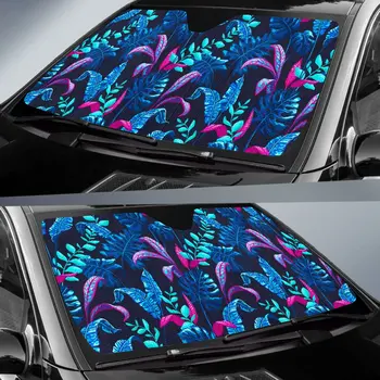 Солнцезащитный козырек для автомобиля с бирюзовым Гавайским тропическим рисунком Изображение 2