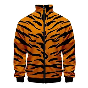 Новый Леопардовый Узор 3D Куртка Мужская Женская Harajuku Хип-Хоп Новый Стиль Толстовка Повседневная Со Стоячим Воротником На Молнии Толстовка Пальто Hombre Ropa