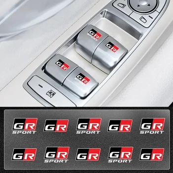 Наклейка на кнопку подъема оконного стекла автомобиля Наклейка на Рулевое колесо для Toyota GR Sport Gazoo Racing RAV4 C-HR Avensis Prado Auto Styling