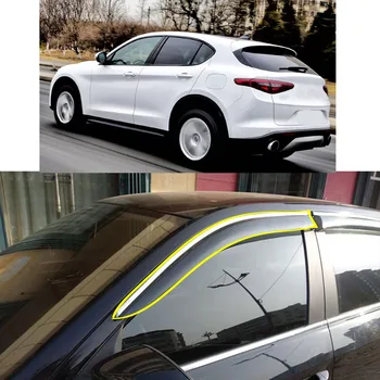 Наклейка для укладки кузова автомобиля, Пластиковое Оконное стекло, Ветровой козырек, защита от дождя/солнца, Вентиляционное отверстие для Alfa Romeo Stelvio 2017 2018 2019 2020 2021