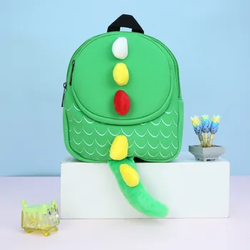 Очень милый рюкзак с хвостом динозавра, однотонная школьная сумка для детского сада, Милый школьный рюкзак для мальчика-динозавра