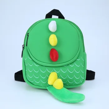 Очень милый рюкзак с хвостом динозавра, однотонная школьная сумка для детского сада, Милый школьный рюкзак для мальчика-динозавра Изображение 2