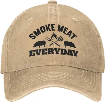 Забавная шляпа для копчения мяса, повседневная шляпа для мужчин, бейсболки, регулируемая кепка