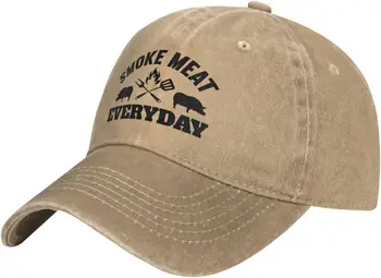 Забавная шляпа для копчения мяса, повседневная шляпа для мужчин, бейсболки, регулируемая кепка Изображение 2