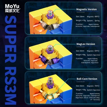 MoYu 2022 Super RS3M Magic Cube 3x3x3 RS3M Магнитный Скоростной Куб Meilong 3 Профессиональная Скоростная Головоломка Детская Игрушка Cubo Magico Изображение 2