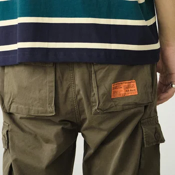 Выстиранные Повседневные Армейские брюки в стиле Ретро С несколькими карманами, Свободные Инструменты, Прямой комбинезон, Походные Тренировочные Боевые брюки для кемпинга