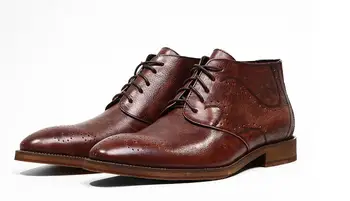 Новый стиль, остроносые туфли-броги с резьбой из натуральной кожи, уличная повседневная обувь на шнуровке для мужчин, мужская обувь, эластичная мужская обувь