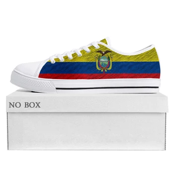 Флаг Эквадора Низкие Высококачественные Кроссовки Мужские Женские Подростковые парусиновые Кроссовки Ecuador Prode Повседневная Обувь для пары Обувь на заказ