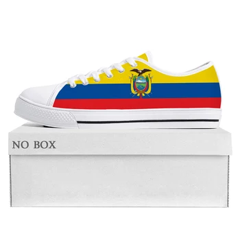 Флаг Эквадора Низкие Высококачественные Кроссовки Мужские Женские Подростковые парусиновые Кроссовки Ecuador Prode Повседневная Обувь для пары Обувь на заказ Изображение 2