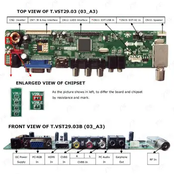 Плата контроллера TV HDMI VGA USB CVBS RF LCD для 10,1 