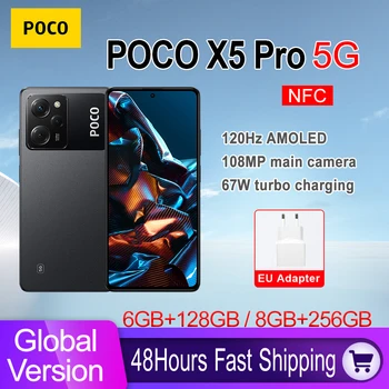 POCO X5 Pro 5G Глобальная Версия Смартфона 128 ГБ /256 ГБ NFC Snapdragon 778G 120 Гц Flow AMOLED DotDisplay 67 Вт 108-Мегапиксельная Камера