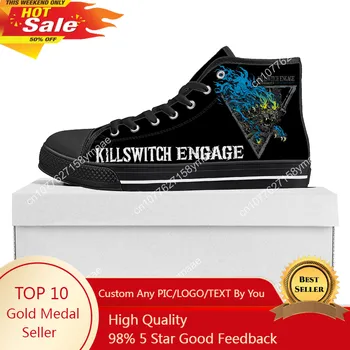 Killswitch Engage Высококачественные кроссовки с высоким берцем Мужские Женские Подростковые парусиновые Кроссовки Повседневная обувь на заказ Индивидуальная обувь своими Руками