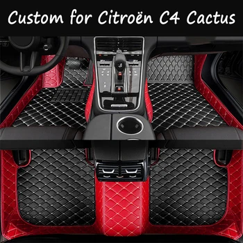 Автомобильные Коврики Напольные Для Citroën C4 Cactus 2014 ~ 2020 Водонепроницаемый Кожаный Автомобильный Коврик В Полном Комплекте Tapete Automotivo Para Carro Автомобильные Аксессуары