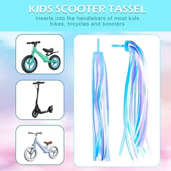 1 пара детских лент для руля велосипеда, разноцветных лент ручной работы, Тип 3 Изображение 2