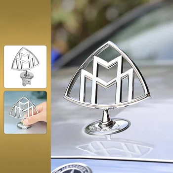3D Стоящая Металлическая Эмблема Автомобильный Капот Логотип Наклейка На Голову Передний Значок для Mercedes Maybach S400 S500 S600 S480 C-class E-class S-class Изображение 2