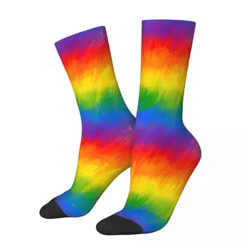 Всесезонные носки Gay LGBTQ Pride Rainbow Paint Аксессуары для рисования ЛГБТ для унисекс, носки с гибким принтом, подарки лучшим друзьям