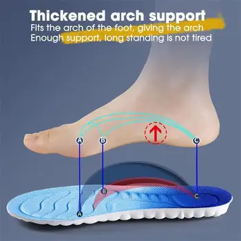 Спортивные стельки с технологией 4D Cloud для обуви, подошва из искусственной кожи, мягкая дышащая амортизирующая подушка, ортопедические стельки для бега Изображение 2