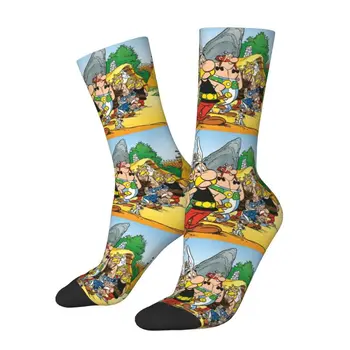 Мужские носки для экипажа из аниме Астерикс и Обеликс Унисекс с милой 3D печатью, носки-платья из аниме-мультфильма Getafix