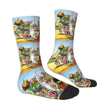 Мужские носки для экипажа из аниме Астерикс и Обеликс Унисекс с милой 3D печатью, носки-платья из аниме-мультфильма Getafix Изображение 2