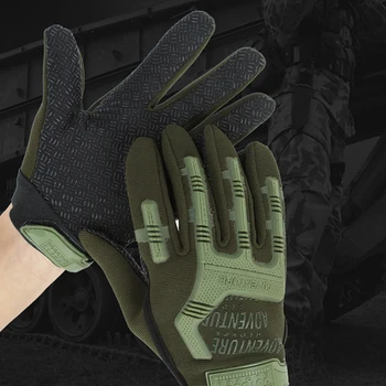 1 пара камуфляжных перчаток, Тактические военные перчатки, Боевые противоскользящие велосипедные перчатки с полными пальцами, мужские перчатки Изображение 2