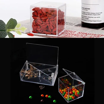 Прозрачная Упаковочная Коробка Квадратная Флип-Коробка Для Хранения Пищевых Продуктов Пластиковая Квадратная Коробка Акриловая Маленькая Коробка Изображение 2