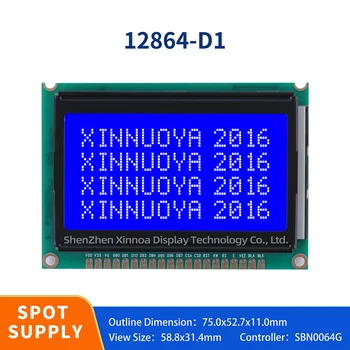 Графический ЖК-дисплей Blue Film Lcd12864-D1 128 * 64 с низким энергопотреблением и высокой экономичностью Ks0108