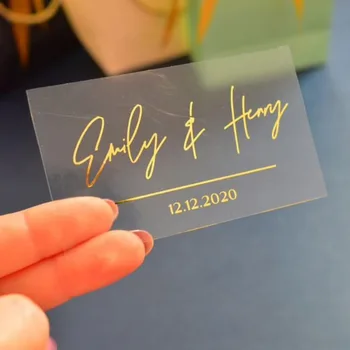 Прозрачная наклейка из золотой фольги с логотипом на заказ, персонализированная прозрачная наклейка из блестящей золотой фольги для крещения, свадьбы, помолвки