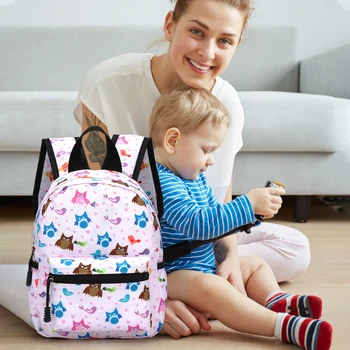 женские школьные сумки, кошелек для женщин, милая школьная сумка для девочки, черная школьная сумка с животным принтом, детский рюкзак для детей