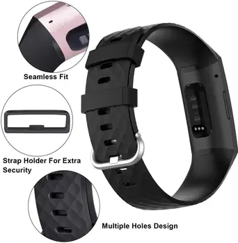 Браслет для сменного ремешка Fitbit Charge 3 SE, ремешок для часов Charge4 / 3SE, спортивный силиконовый ремешок для смарт-часов Fitbit Charge 4 band Изображение 2