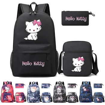 Sanrio Hello Kitty, Школьный рюкзак, Студенческий рюкзак для детей, сумка для книг, Ноутбук для девочек, Книжный набор Snorlax, Mochilas