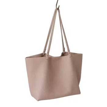 Новинка 2023, женская модная сумка, однотонная Высококачественная модная сумка для мамы, универсальная простая сумка-тоут из мягкой кожи