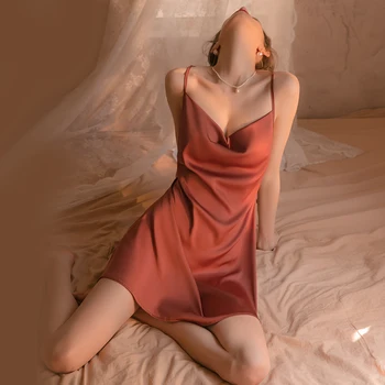 Сексуальное вечернее платье из вискозы для женщин, летняя ночная рубашка с открытой спиной, ночная рубашка, кружевная ночная рубашка на бретельках, пижамы, ночная одежда для отдыха