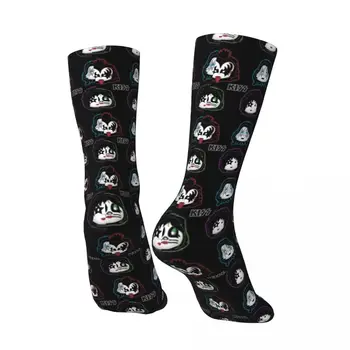 0-K-Kiss Band-Носки в стиле Хэви-Метал, Модные Чулки, Удобные Велосипедные Носки Для девочек, Зимние Противоскользящие Носки С Рисунком Изображение 2