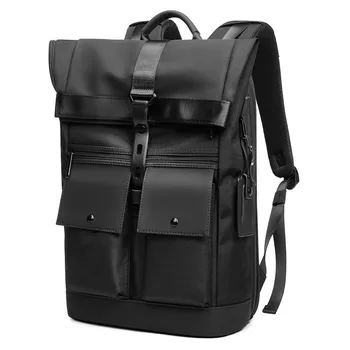 Большой вместительный мужской рюкзак для ноутбука 15,6 дюймов для отдыха и путешествий, рюкзак для студентов колледжа, Оксфорд, черный