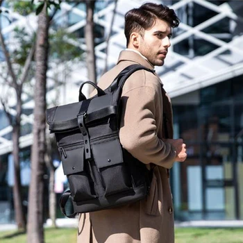 Большой вместительный мужской рюкзак для ноутбука 15,6 дюймов для отдыха и путешествий, рюкзак для студентов колледжа, Оксфорд, черный Изображение 2