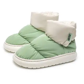2023 Зимняя женская хлопчатобумажная обувь, легкие короткие ботильоны Cloudd Унисекс на плоской подошве, теплая плюшевая пара, меховая обувь, зимние ботинки