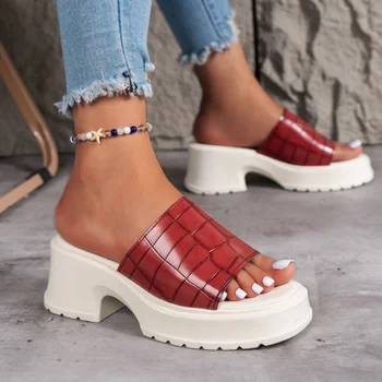 Женские летние брендовые сандалии Silppers на платформе, женская обувь на танкетке с открытым носком, уличные повседневные тапочки на каблуке Zapatos Mujer
