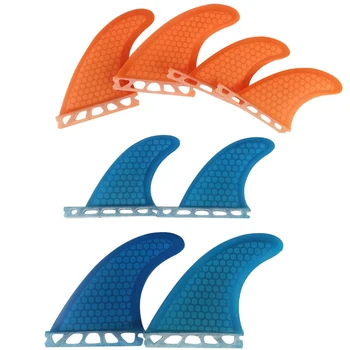 Синие / Оранжевые Плавники для квадроцикла UPSURF FUTURE Для серфинга G3 + GL / G5 + GL Honeycomb Quilhas Thruster С Одинарными выступами Из стекловолокна Для серфинга, 4 Плавника