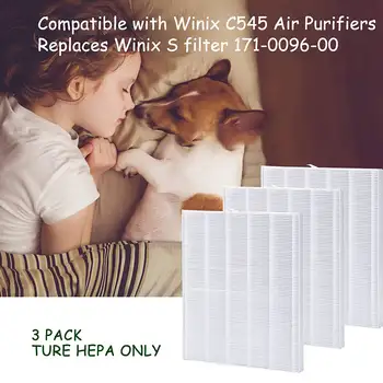 Сменные фильтры HEPA для очистителя воздуха Winix C545, заменяет фильтр Winix S 1712-0096-00, только 3 комплекта HEPA-фильтров Изображение 2