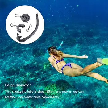 Силиконовая складная трубка для подводного плавания с ящиком для хранения, дыхательный шланг для дайвинга для взрослых, Аксессуары для водных видов спорта, розовый Изображение 2