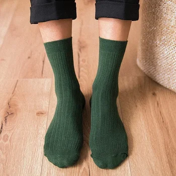 Осенне-зимние однотонные мужские носки, хлопковые Теплые черно-белые Носки Happy, мужские подарки для мужчин 39-44 387 EUR
