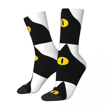 Толстяк Черный кот Зимние носки унисекс для бега Happy Socks Уличный стиль Crazy Sock