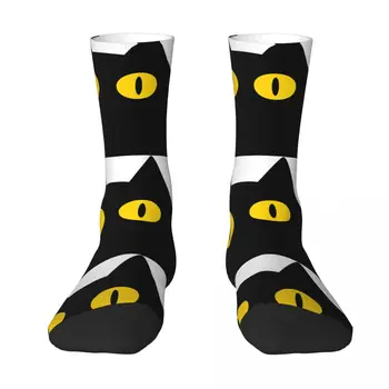 Толстяк Черный кот Зимние носки унисекс для бега Happy Socks Уличный стиль Crazy Sock Изображение 2