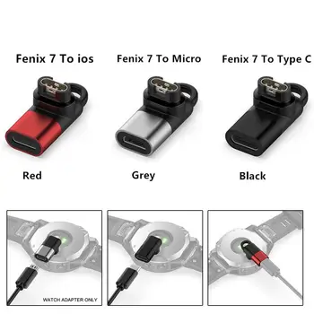 Адаптер Зарядного Устройства Type-C/Micro/ios USB Female-4pin для Garmin Fenix 7/6/5 instinct 2S Venu 2 plus EPIX Watch Charging Conv P2O9 Изображение 2
