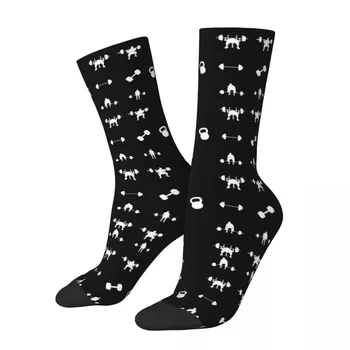 Носки с рисунком пауэрлифтера, высококачественные чулки Harajuku, всесезонные носки, аксессуары для подарка мужчине и женщине на день рождения