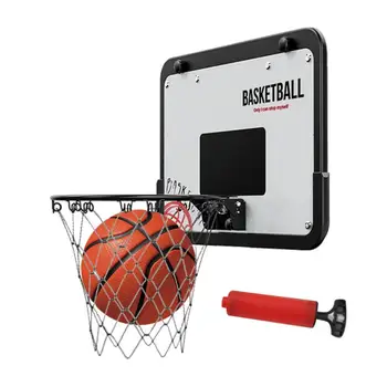Баскетбольное кольцо над дверью, обруч из сплава с автоматическим отскоком, для игры в баскетбол в помещении, Игрушечное баскетбольное снаряжение для камина