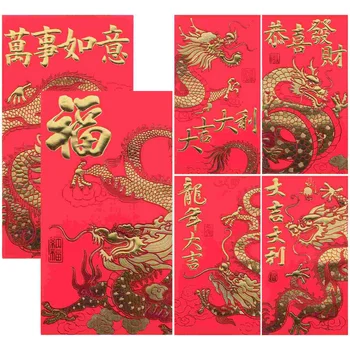 Китайский Год Дракона Красные Конверты Новогодний Подарок Красный Карманный Конверт Весенний Фестиваль Счастливых Денег Карманные Денежные Мешки