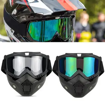 Лыжные очки, велосипедные солнцезащитные очки, очки для мотокросса, ветрозащитные велосипедные маски, защитный шлем с защитой от ультрафиолета на все лицо