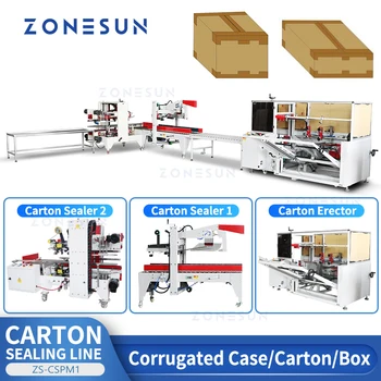 Автоматическая машина для запайки картонных коробок ZONESUN, оборудование для обвязки упаковочного оборудования лентой, Производственная линия Боксерской системы ZS-CSPM1